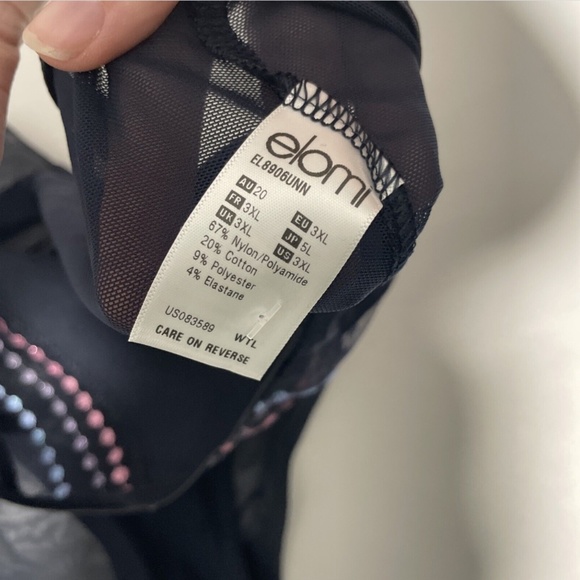 NWT $32 Elomi [ 3XL ] Matilda‎ Embellished Briefs in Unicorn Blue/Grey - Picture 8 of 12